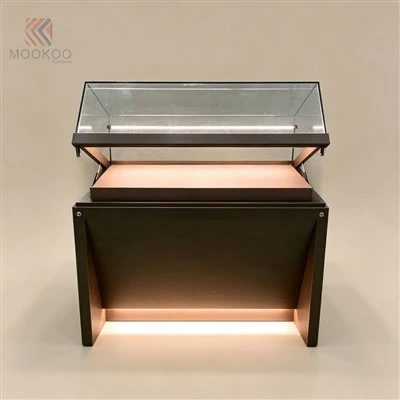 Perhiasan Kayu Untuk Tampilan Wangdian Dengan Lampu LED Untuk Konstruksi Desain Modern Perakitan Mudah Oyee Showcase