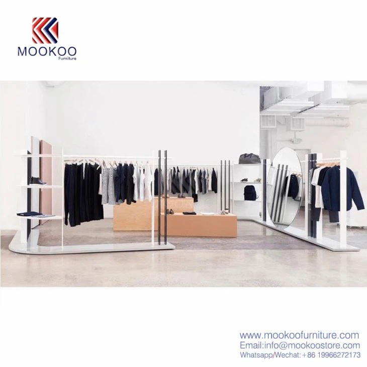 Clothes Retail Store Metal Shelf