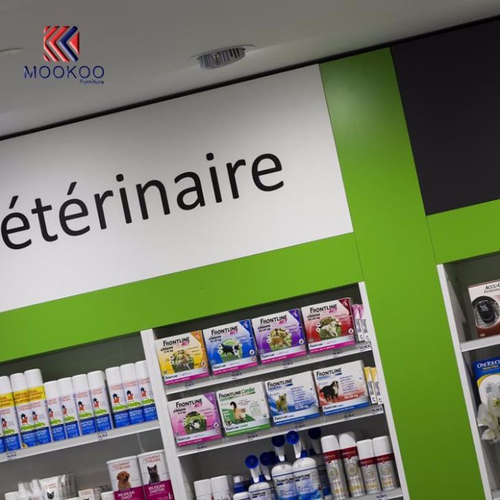 Pharmacy Shop Display Counter Drug Store Storage Shelves