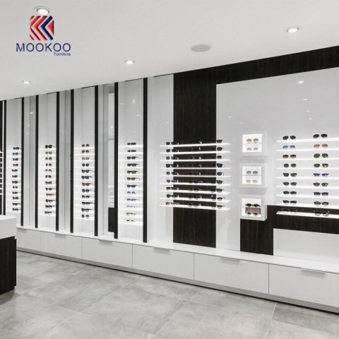 Modern Kacamata Visi Yang Jelas Lemari Dinding Kios Toko Dekorasi Interior Showcase