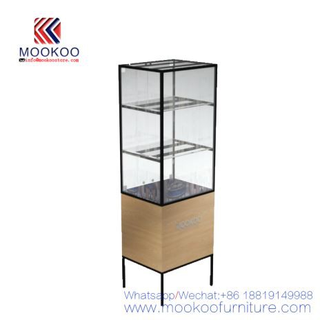 Berdiri Menara Display Perhiasan Kaca Tinggi